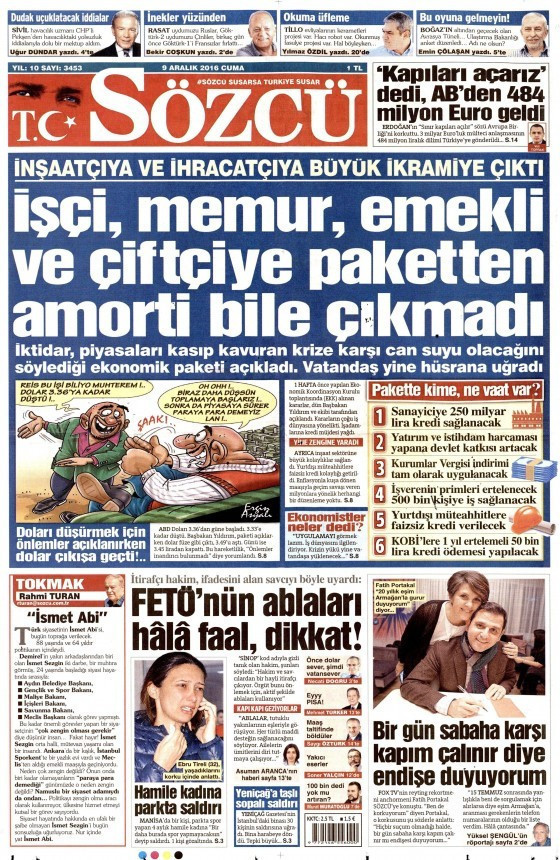 Gazete manşetleri Sözcü - Hürriyet - Habertürk ne yazdı? - Resim: 4