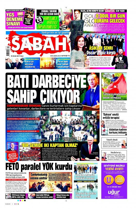 Gazete manşetleri 10 Ocak 2017 Hürriyet - Sözcü - Cumhuriyet ne yazdı? - Resim: 2