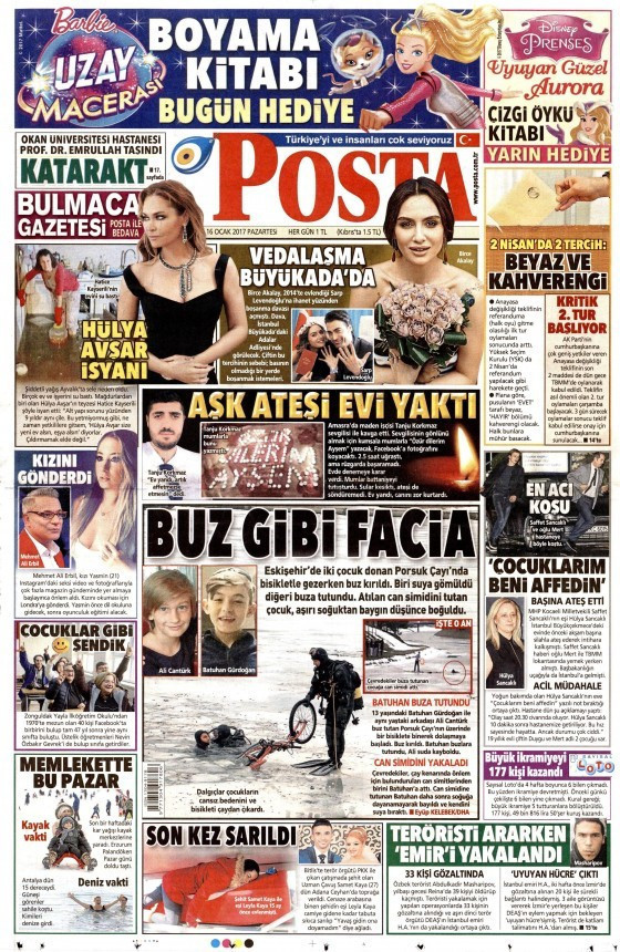 Gazete manşetleri 16 Ocak 2017 Hürriyet - Habertürk - Sözcü ne yazdı? - Resim: 3