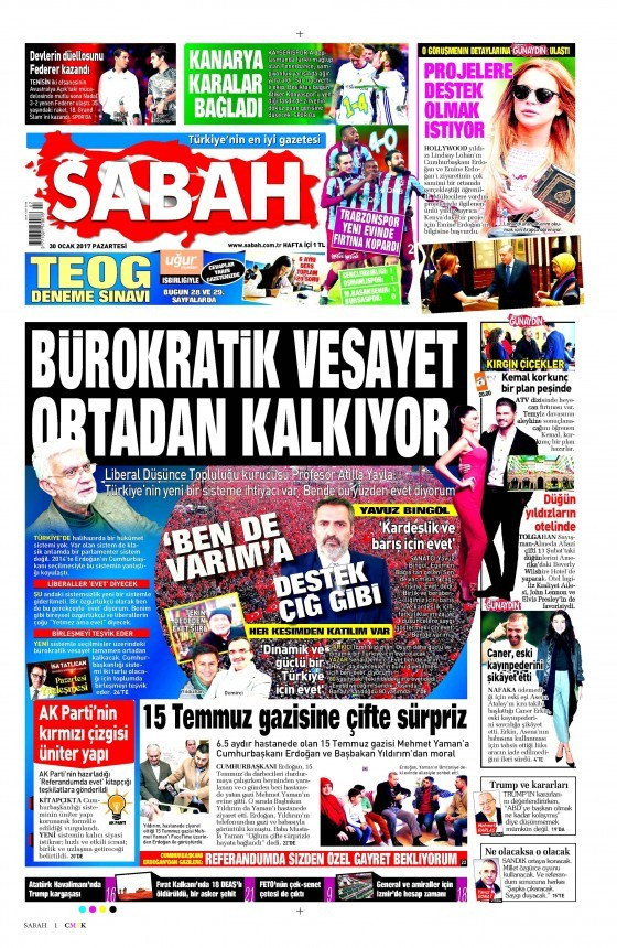 Gazete manşetleri Sözcü - Hürriyet - Habertürk 30 Ocak 2017 neler var? - Resim: 2