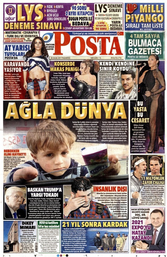 Gazete manşetleri Sözcü - Hürriyet - Habertürk 30 Ocak 2017 neler var? - Resim: 3