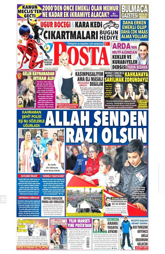 Gazete manşetleri 7 Ocak 2017 Sözcü - Hürriyet - Cumhuriyet  - Resim: 3