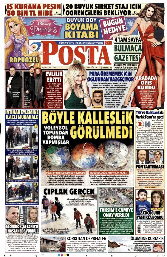Gazete manşetleri Hürriyet - Sözcü - Cumhuriyet 7 Şubat 2017 - Resim: 3