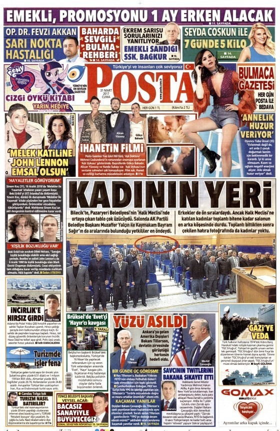 Gazete manşetleri Hürriyet - Sabah - Sözcü 31 Mart 2017 - Resim: 4