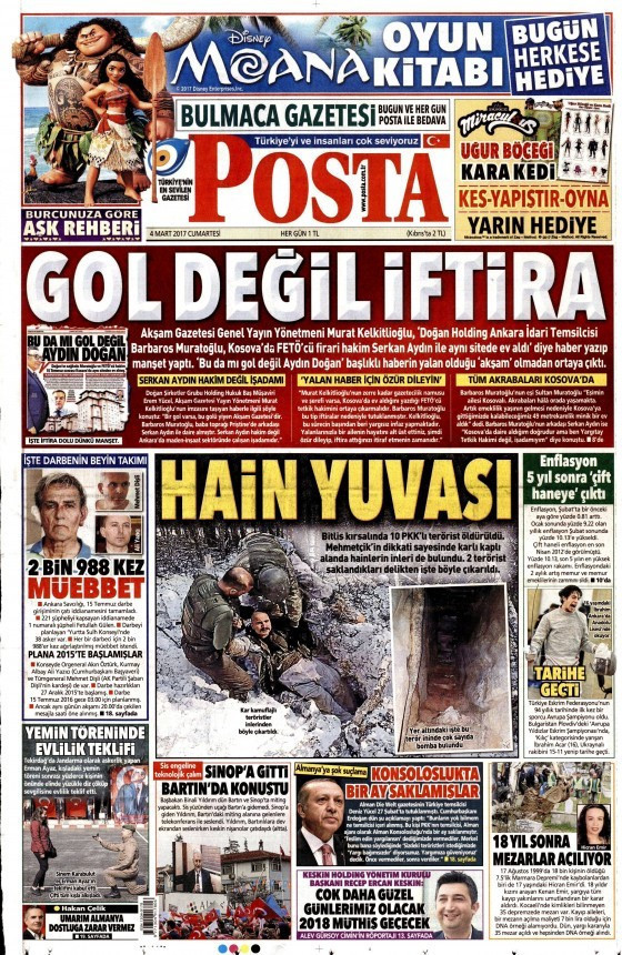Gazete manşetleri Hürriyet - Sabah - Habertürk 4 Mart 2017 - Resim: 3
