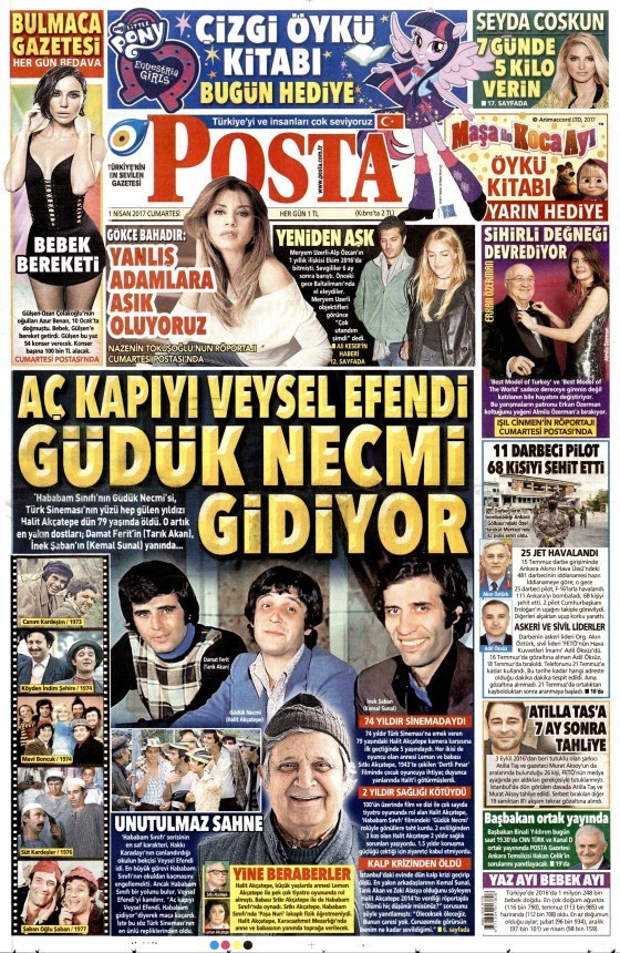 Gazete manşetleri Milliyet - Hürriyet - Sözcü 1 Nisan 2017 - Resim: 3