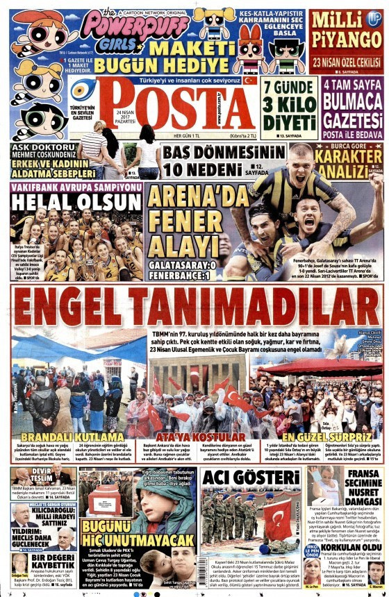 Gazete manşetleri Habertürk - Milliyet - Sözcü 24 Nisan 2017 - Resim: 3