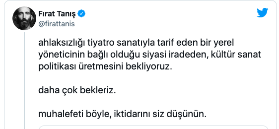 Fırat Tanış ne dedi neden TT oldu İmamoğlu'na tiyatro çıkışı olayı nedir? - Resim: 0