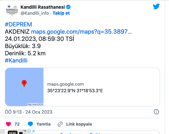 Akdeniz yine sallandı depremin şiddetini AFAD duyurdu - Resim: 0