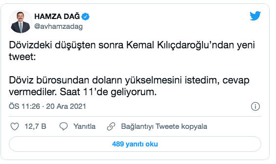 AK Parti'li Hamza Dağ’dan Kılıçdaroğlu’na dolar göndermesi: Saat 11’de geliyorum - Resim: 0