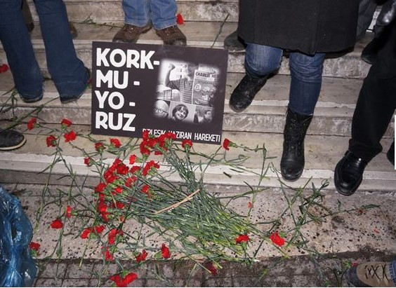 Taksim'de Hebdo saldırısı protesto edildi - Resim: 3
