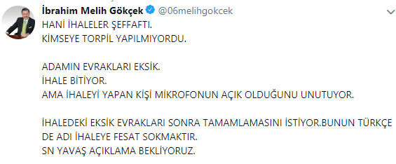 Melih Gökçek twitter'dan ifşa etti! İşte o ihale görüntüleri - Resim: 0