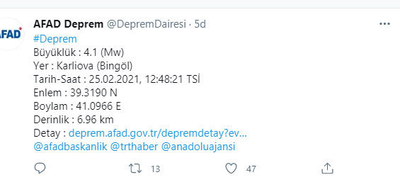 Muş ve Bingöl'de deprem oldu! AFAD ve Kandilli büyüklüğünü açıkladı - Resim: 1