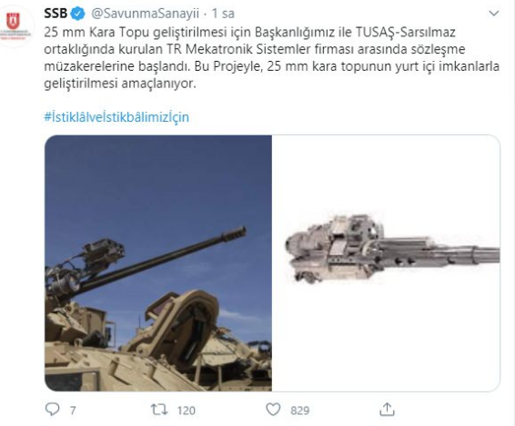 25 mm Kara Topu yerli geliştirilecek! Savunma Sanayi Başkanı Demir müjdeyi duyurdu - Resim: 0