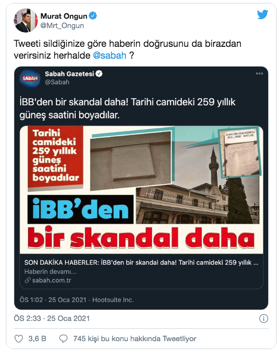 İBB Sözcüsü Ongun'dan Sabah gazetesine: Haberin doğrusunu da birazdan verirsiniz herhalde? - Resim: 0