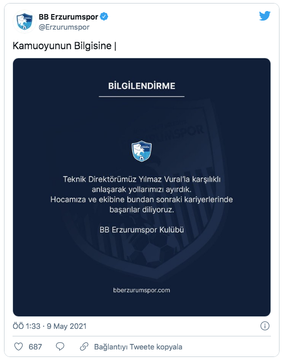 Erzurumspor'da Yılmaz Vural dönemi sona erdi - Resim: 0