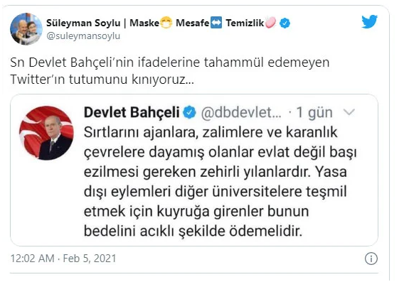 İçişleri Bakanı Süleyman Soylu'dan Twitter sansürlerine tepki - Resim: 0