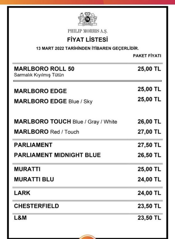 Murattı kaç para güncel fiyatı 2022 zamlı sigara fiyatları listesi - Resim: 0
