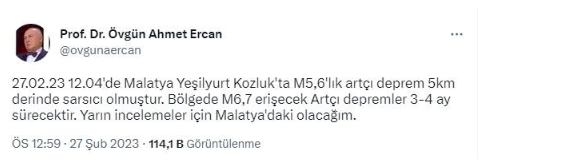 Malatya depremi sonrası Ahmet Ercan'dan kritik uyarı! 6.7'ye erişecek - Resim: 0