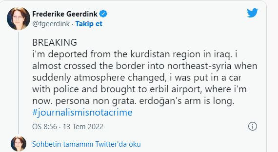 PKK destekçisi Hollandalı sözde gazeteci Frederike Geerdink Irak'tan da sınır dışı edildi - Resim: 1