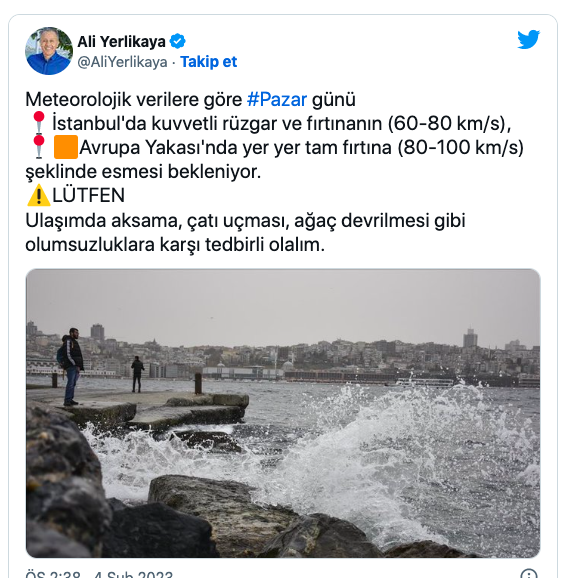 İstanbul Valisi Yerlikaya'dan fırtına uyarısı! Tedbirli olun - Resim: 0