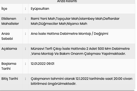 Eyüpsultan su kesintisi İSKİ ne zaman sular gelecek, saati - Resim: 0