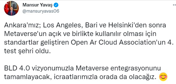 Mansur Yavaş duyurdu: Ankara artık Metaverse'te - Resim: 0
