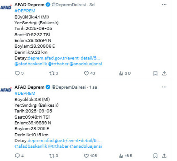 Balıkesir'de korkutan deprem! AFAD açıkladı, ikincisi daha büyük - Resim: 0