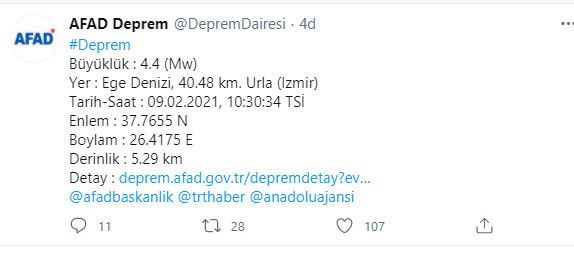 İzmir'de 4,4 büyüklüğünde deprem! AFAD'dan açıklama var - Resim: 0