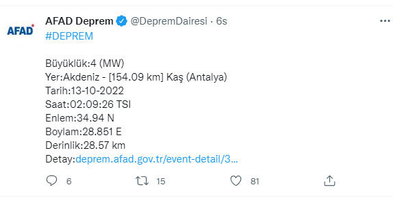 Antalya'da panik yaratan deprem! AFAD şiddetini açıkladı - Resim: 0