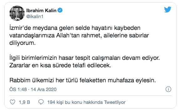 İbrahim Kalın'dan İzmir'deki felaket ile ilgili önemli açıklama - Resim: 0