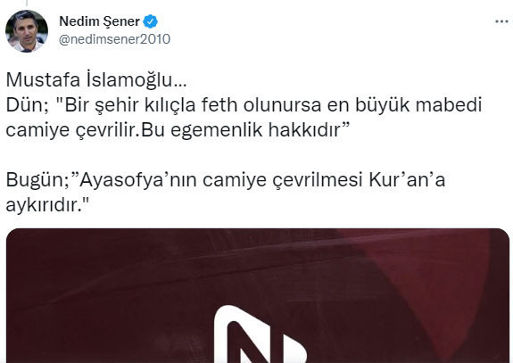 Ayasofya'nın camiye çevrilmesi Kur'an'a aykırı diyen Mustafa İslamoğlu daha önce tam tersini söylemiş - Resim: 0
