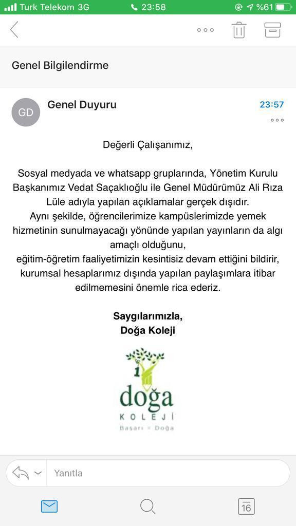 Doğa Koleji satış açıklaması yalan çıktı yeni bir duyuru yayınlandı - Resim: 0
