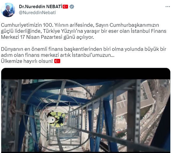 İstanbul Finans Merkezi açılıyor! Bakan Nureddin Nebati tarihi duyurdu 'hayırlı olsun' dedi - Resim: 0