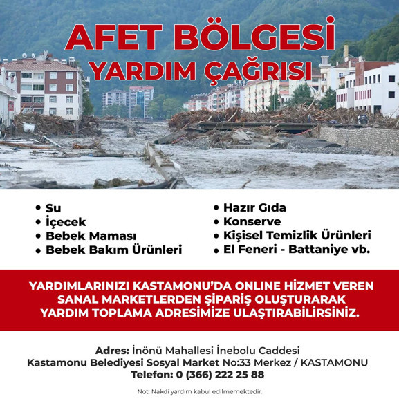 Kastamonu Belediyesi tarafından güncel ihtiyaç listesi paylaşıldı - Resim: 0