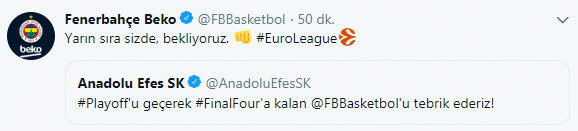 Anadolu Efes ve Fenerbahçe Beko'dan centilmenlik mesajları - Resim: 0