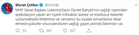 Bahçeli hastaneye kaldırıldı iddiasına sert tepki! - Resim: 0