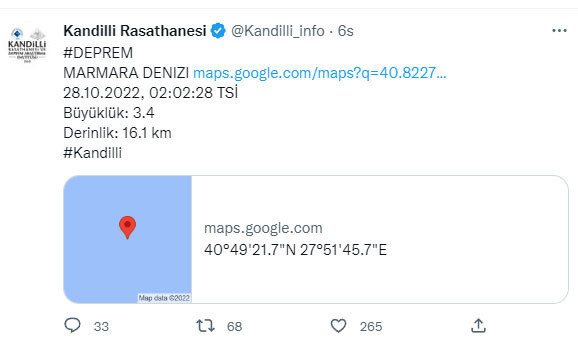 Marmara Denizi'nde deprem oldu! Kandilli şiddetini açıkladı - Resim: 0
