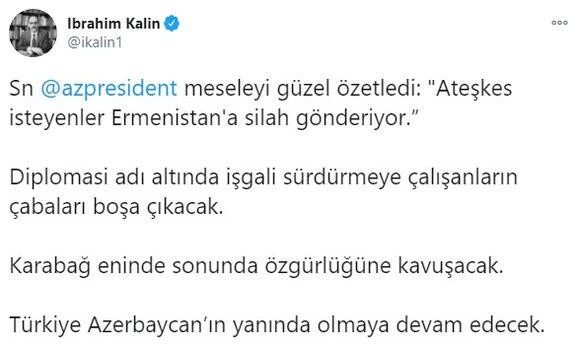 İbrahim Kalın: Türkiye Azerbaycan’ın yanında olmaya devam edecek - Resim: 0