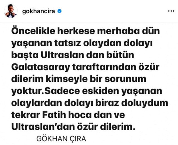 Gökhan Çıra Fatih Terim'den özür diledi - Resim: 0
