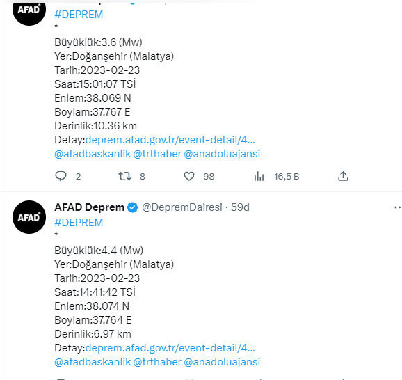 Malatya'da peş peşe deprem oldu! AFAD'dan son deprem açıklaması şiddeti kaç? - Resim: 0