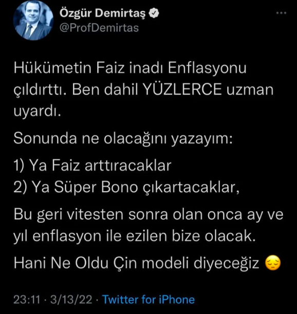 Özgür Demirtaş'dan enflasyon için bomba uyarı: Hükümet ikisinden birini yapacak! - Resim: 0