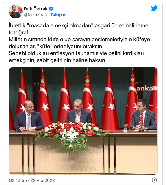 Öztrak'tan asgari ücret çıkışı! ‘Küfe’ edebiyatını bırakıp, belini kırdığınız emekçiye bakın - Resim: 0