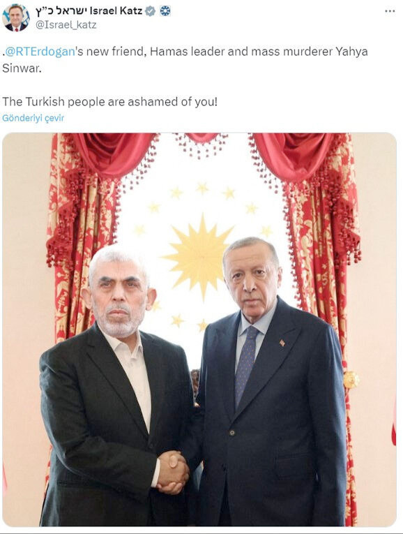 İsrailli Bakan Katz'dan skandal paylaşım! Photoshoplu fotoğrafla Erdoğan'ı hedef aldı - Resim: 0