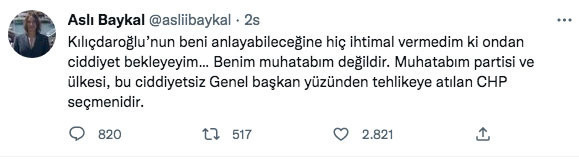 Aslı Baykal'dan Kılıçdaroğlu'na 'ciddiye almıyoruz' yanıtı - Resim: 0