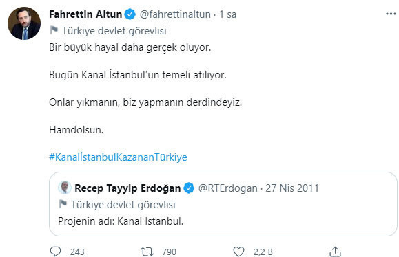 Fahrettin Altun: Bir büyük hayal daha gerçek oluyor, onlar yıkmanın, biz yapmanın derdindeyiz - Resim: 0