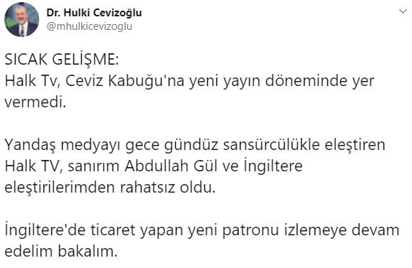Sansürcü hep başkası! Halk Tv Hulki Cevizoğlu'nun programına son verdi - Resim: 0
