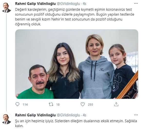 Başkan Vidinlioğlu koronavirüse yakalandı - Resim: 0