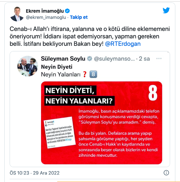İmamoğlu Erdoğan'ı da etiketleyip paylaştı! Bakan beyin istifasını bekliyorum - Resim: 0