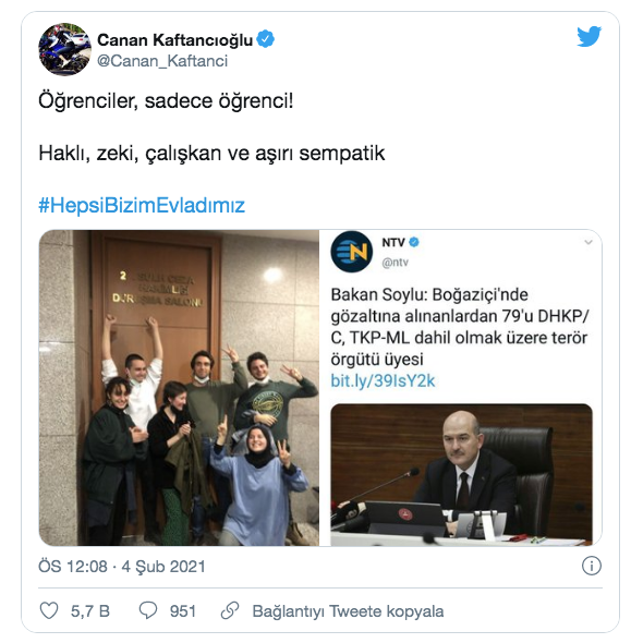 Canan Kaftancıoğlu'ndan Boğaziçi Üniversitesi öğrencileri için paylaşım - Resim: 0